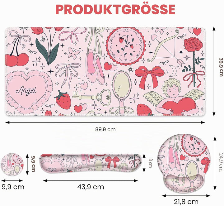 Gaming-Mauspad, grosse Schreibtischunterlage, niedlicher Schreibtischunterlage, 4-in-1 XXL-Mauspad +