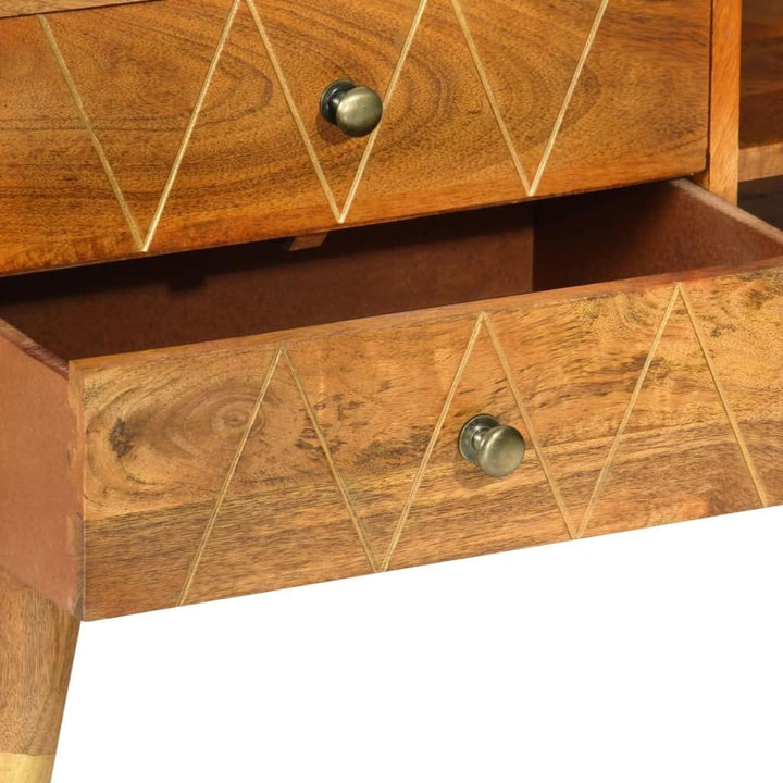 vidaXL Mangoholz Massiv TV Schrank mit 2 Schubladen 2 Fächern TV Möbel Lowboard Fernsehtisch Fernseh