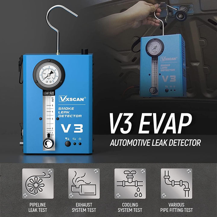 VXSCAN Automotive Smoke Leak Tester V3, Nebelmaschine KFZ EVAP Kraftstoffleitungs Lecksucher für all