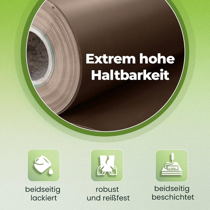 LKW Plane 700 g (14,0 m x 2,50 m, Braun) PVC Plane, Abdeckplane, Meterware, sehr hochwertig, beidsei