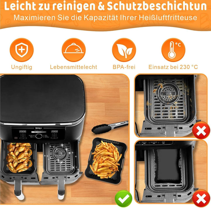 Airfryer Zubehör für Ninja Double Stack XL 9.5L Air Fryer SL400EU SL400EUCP | Heissluftfritteuse Zub