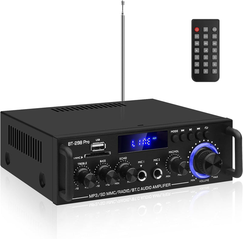 HiFi Stereo Verstärker BT-298Pro Bluetooth 5.0 Audio Leistungsverstärker Empfänger 2.0-Kanal 50W x 2