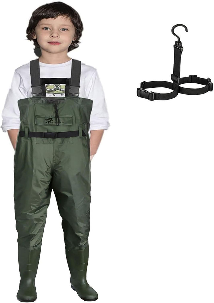 Croch Wathose für Kinder wasserdicht mit Gummi Stiefel ideale Angelhose und Watthose Kinderwathose 3