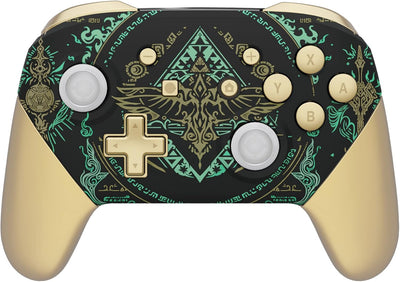 eXtremeRate Griff Hülle Set kompatibel mit Nintendo Switch Pro Controller, DIY-Ersatz Front Case/Bac