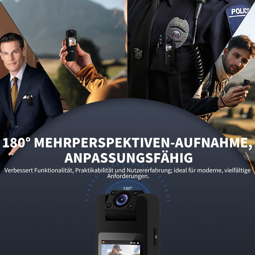 4K Bodycam Körperkamera Mini, Body Cam mit APP, Mini Body Camera Bewegungserkennung Tragbare Überwac