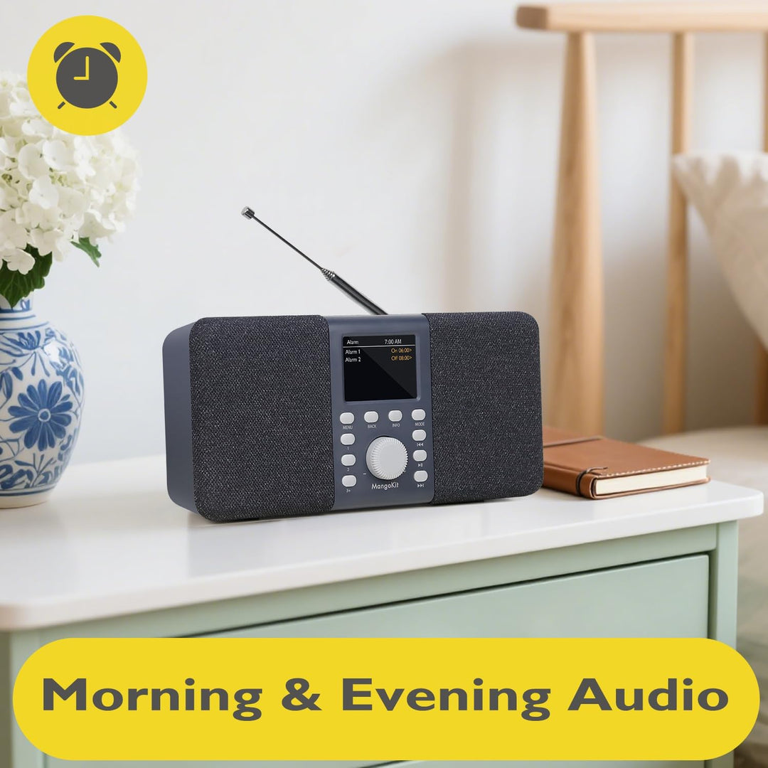 MangoKit MD5 Stereo DAB Radio mit Bluetooth,DAB Plus Radio,Digitalradio,UKW Radio,Tragbares Dab Radi