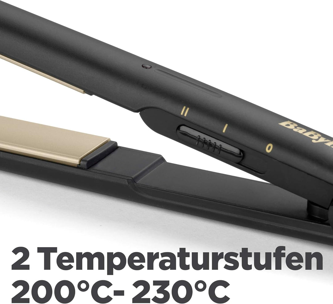 BaByliss Ceramic Straight Hair Glätteisen -Styler zum Glätten und Locken, Universalspannung für Reis