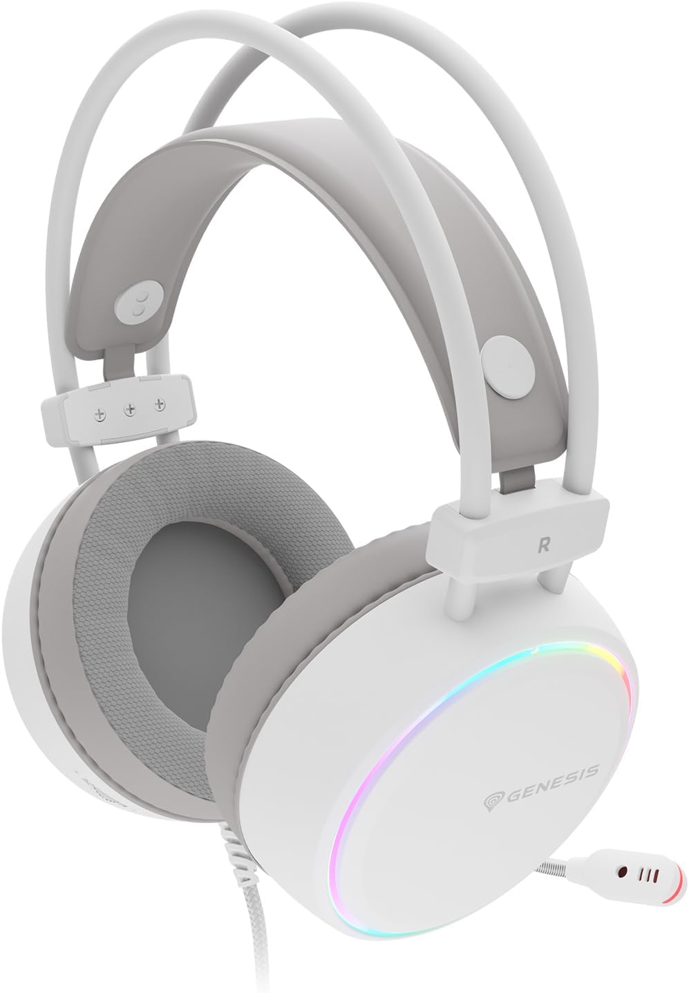 Genesis Neon 613 G2 Gaming Headset mit Mikrofon Weiss, kabelgebundenes Over-Ear PC Headset, Gaming K