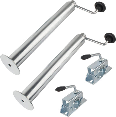 Forever Speed Stützen für Anhänger Abstellstützen incl 2X Halterung und Klemmhalter für PKW Anhänger