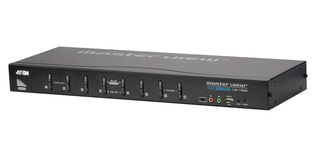 Aten CS1768 8-Port USB DVI KVM Switch, Schwarz