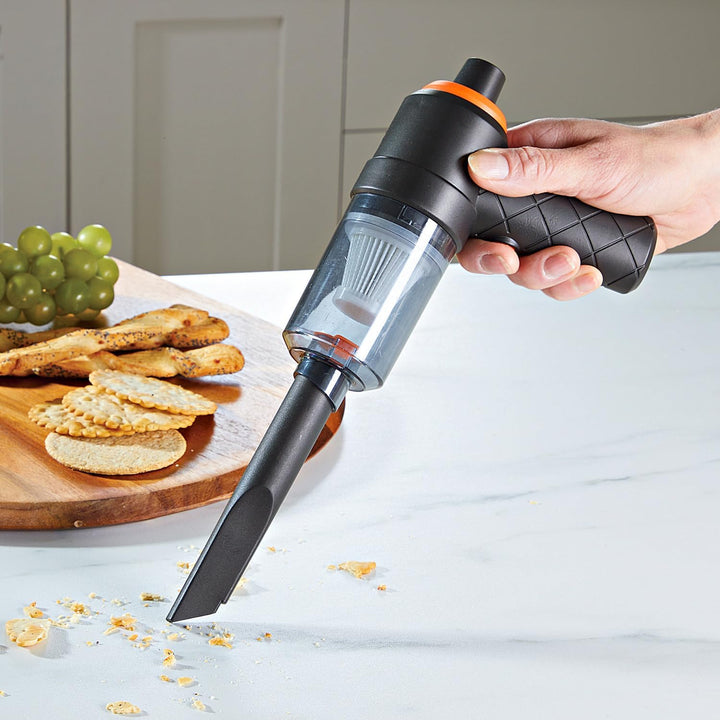 3 Pagen® Mini-Handstaubsauger – tragbarer Akku-Staubsauger für Küche, Auto & Haushalt - Zwei Aufsätz