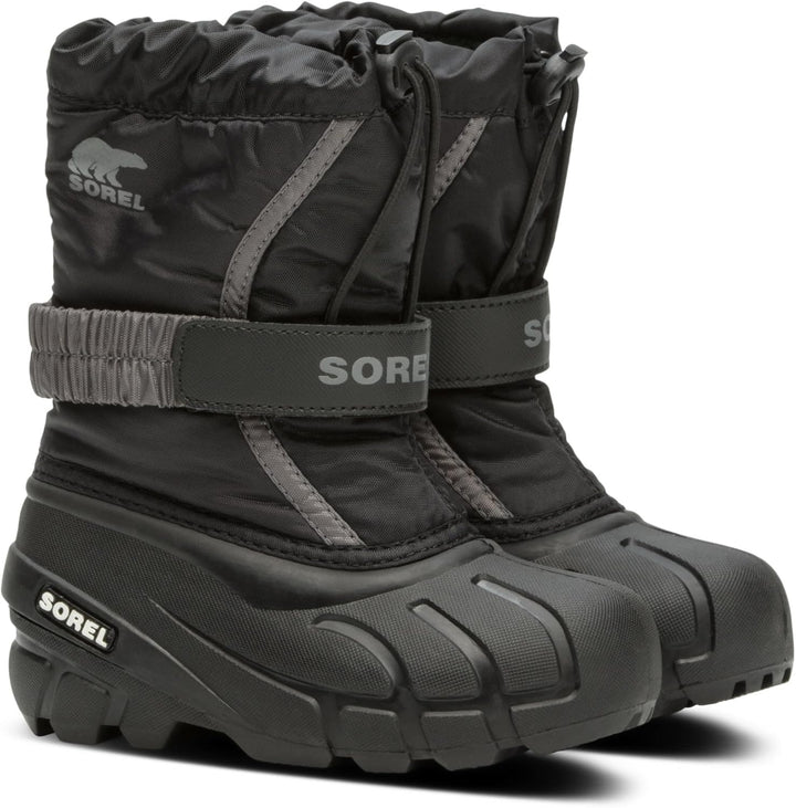Sorel Flurry Winterstiefel für Kinder, Grau (Dark Grey x Warning Yellow F18), 32 EU 25 EU Black City
