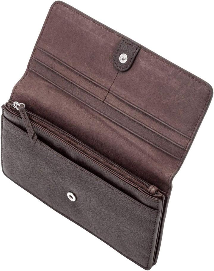 Liebeskind Berlin Round Love Note Slam Geldbörse, Large (10.5 cm x 18.5 cm x 1.8cm), dark brown