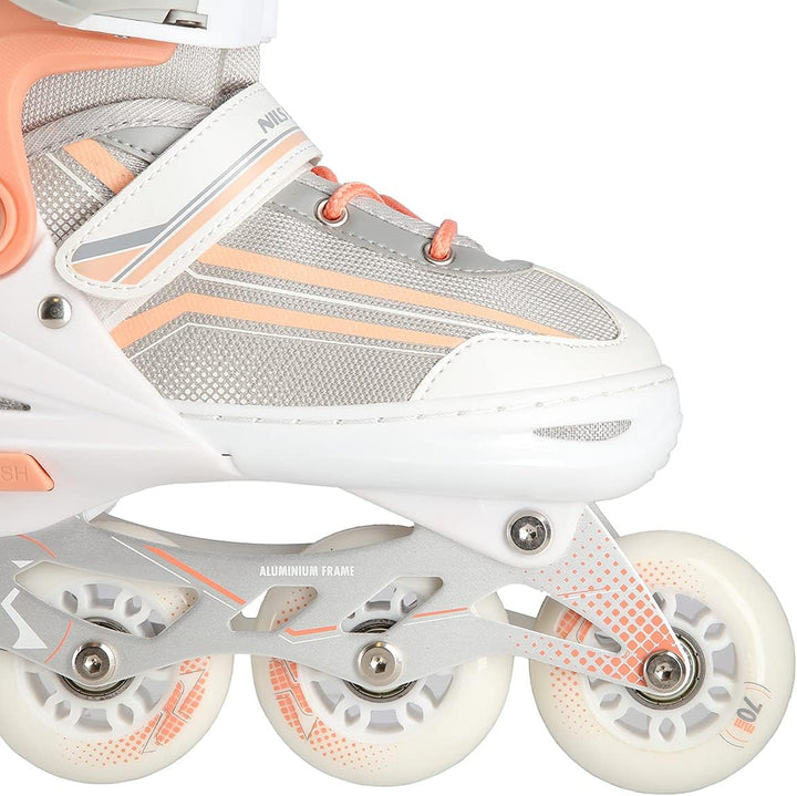 2in1 Inlineskates/Schlittschuhe Nils Extreme Lucky Weiss/Rosa ABEC7 Gr. 39-43 verstellbar
