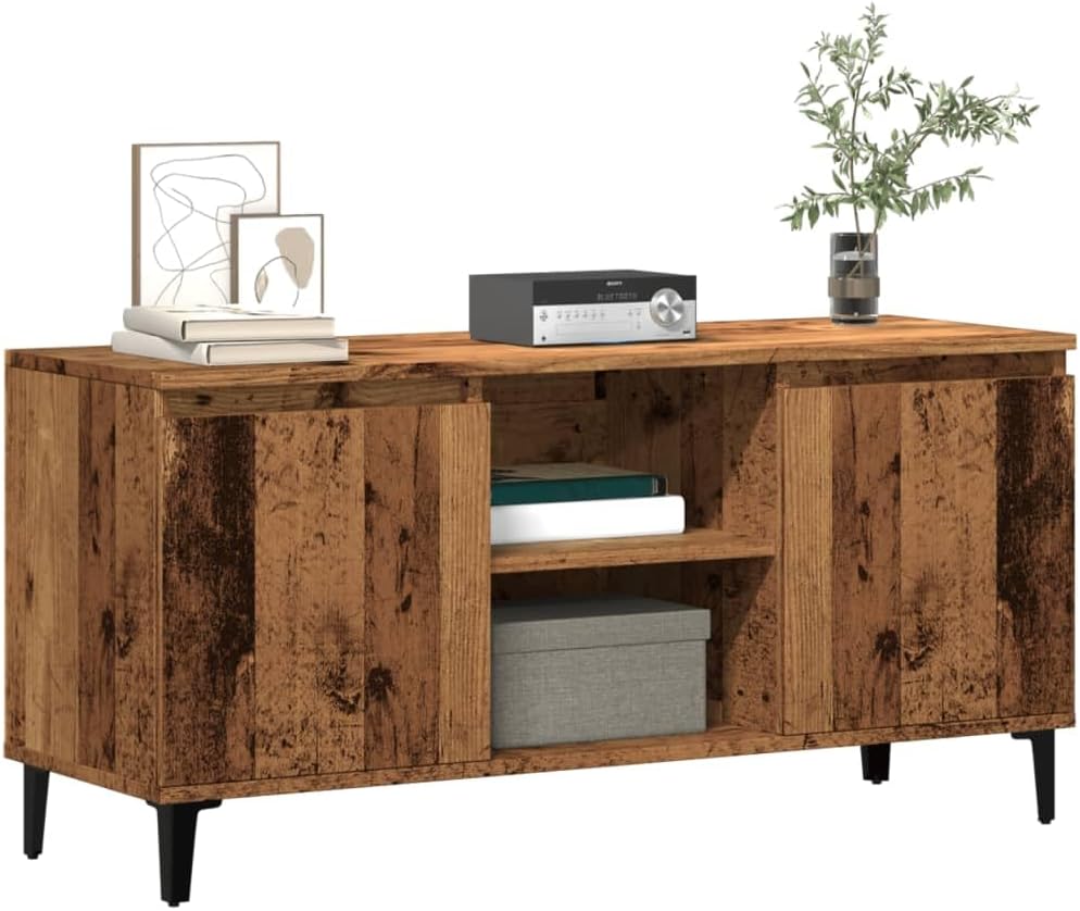 vidaXL TV-Ständer aus Holz 102 x 35 x 50 cm aus mehrschichtigem Holz, Hi-Fi-Schrank, TV-Bank, TV-Sch