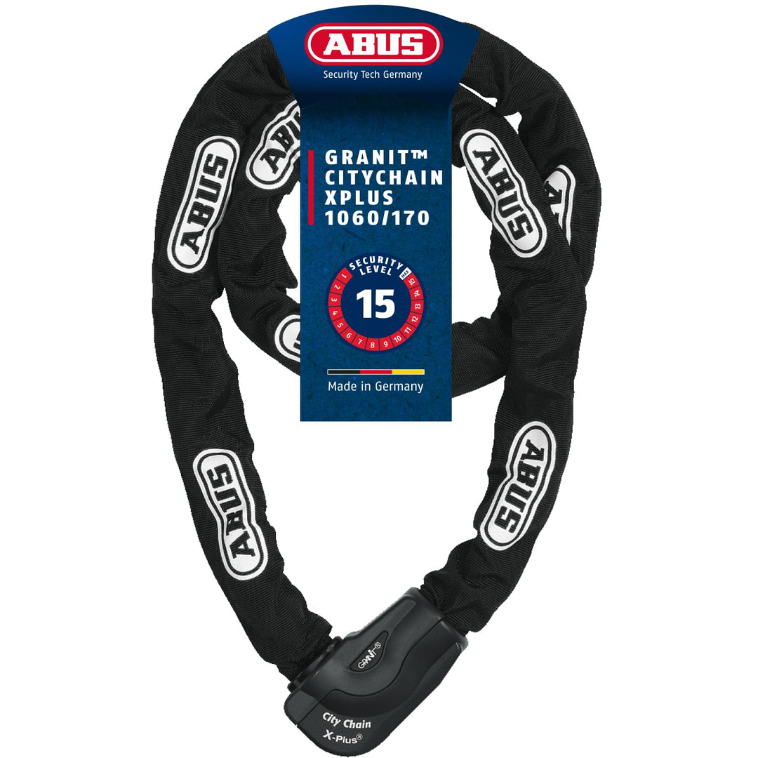 ABUS Kettenschloss Granit CityChain XPlus 1060 – Fahrradschloss aus gehärtetem Stahl – ABUS-Sicherhe