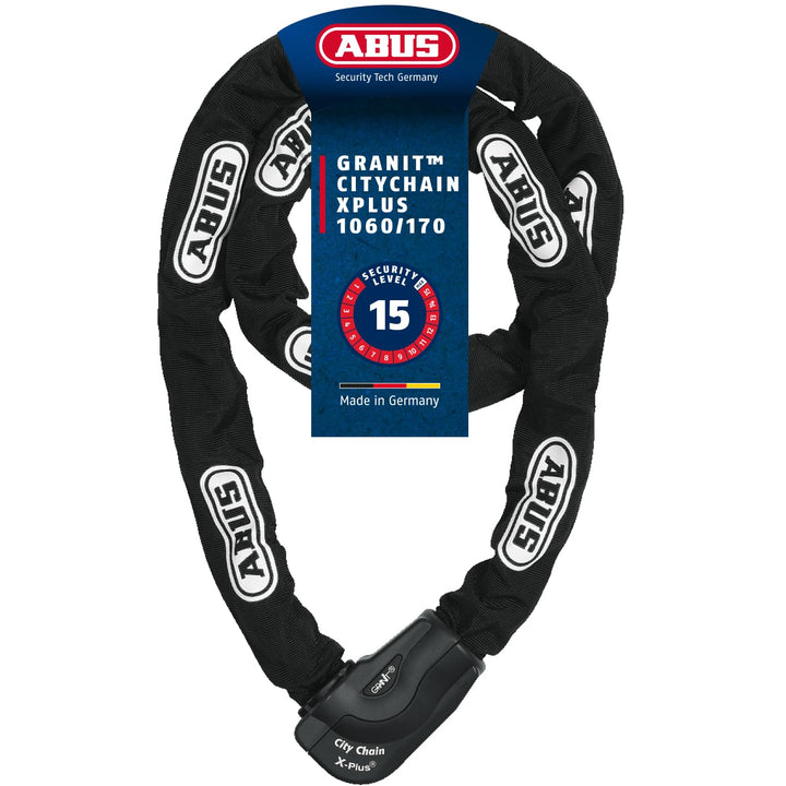 ABUS Kettenschloss Granit CityChain XPlus 1060 – Fahrradschloss aus gehärtetem Stahl – ABUS-Sicherhe
