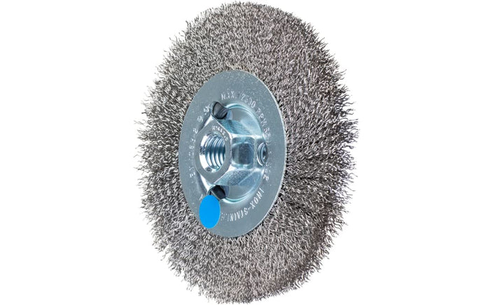 PFERD Rundbürste ungezopft RBU | Ø 115x12mm M14 Edelstahl-Draht-ø 0,30 | 43502202 – für Winkelschlei