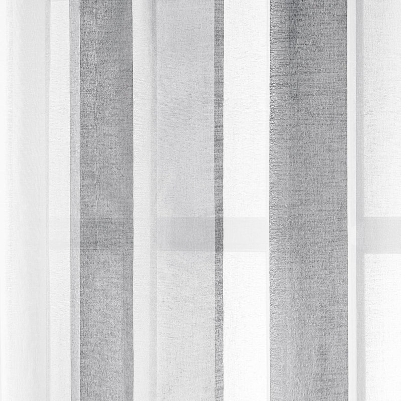 MRTREES Gardinen mit ösen, Voile Vorhänge Wohnzimmer Moderne Vorhang Weiss + Grau halbtransparent ge