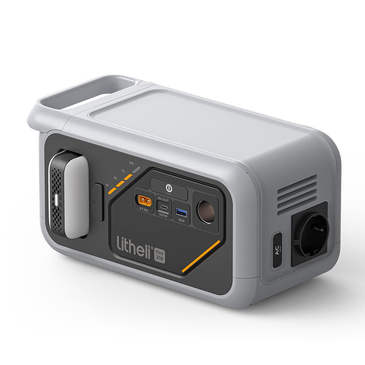 Litheli Tragbare Powerstation Flint 218, 216Wh LiFePO4 Batterie Outdoor Generator, 300W AC/100W USB-