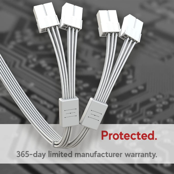 LINKUP – AVA PCIE 5.0 4x8-polig auf 12VHPWR (16-polig/12+4) 16AWG ummantelte Hochstrom-Netzteil-Kabe