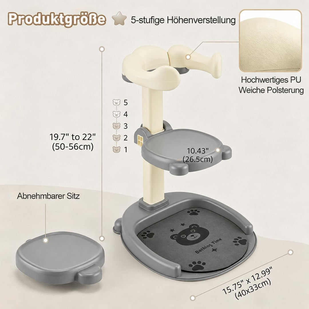 2-in-1 Baby Dusche Ständer, Einstellbarer Baby Shower Stand Support mit AntiRutsch-Basis, Weichem PU