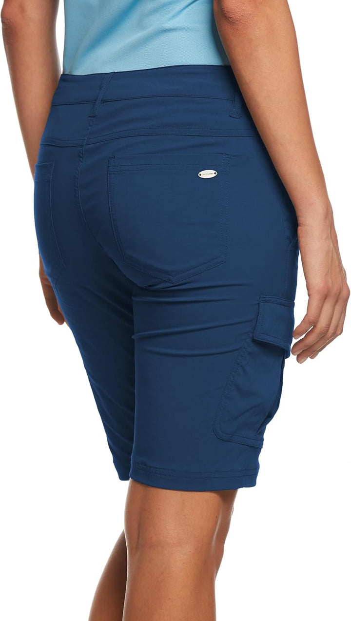 Jeff Green Damen Elastische Schnell Trocknende Kurze Leichte Outdoor Funktions Hose Mina 46 Navy Peo