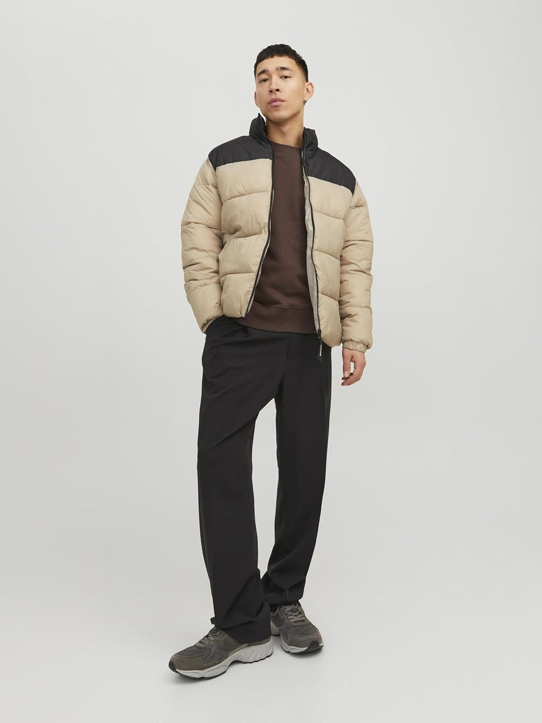 JACK & JONES Herren Jjetoby Puffer Collar Sn Pufferjacke XL Jet Black, XL Jet Black
