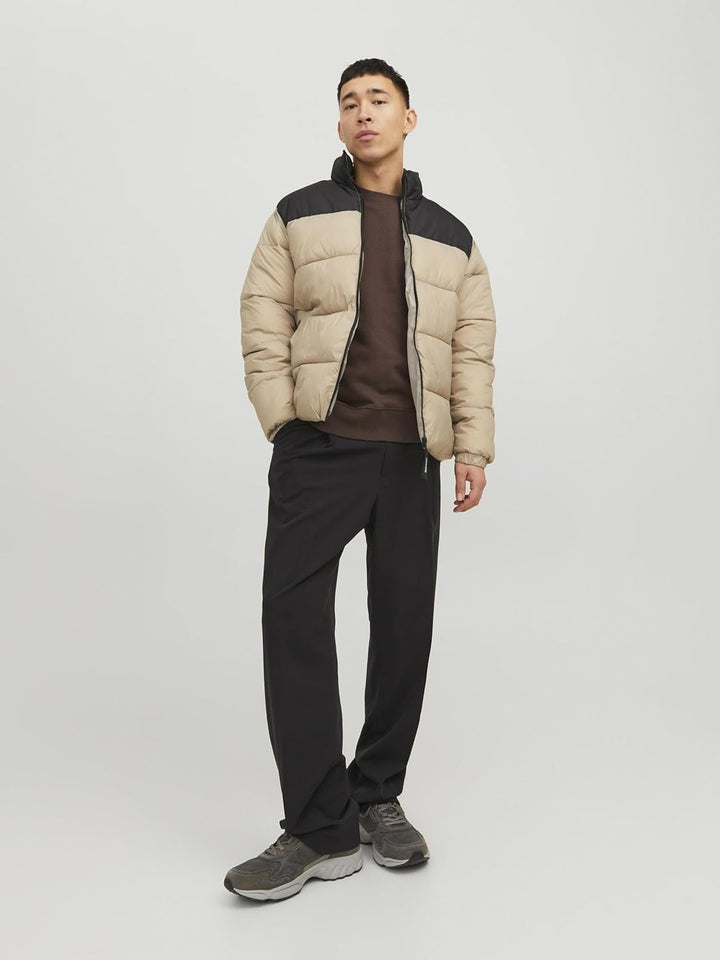 JACK & JONES Herren Jjetoby Puffer Collar Sn Pufferjacke XL Jet Black, XL Jet Black