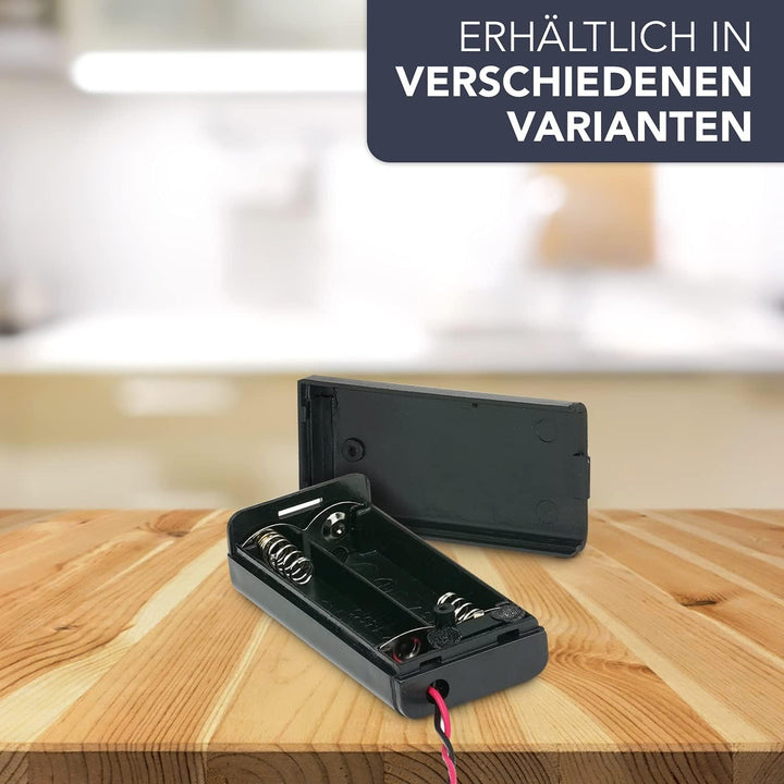 PerfectHD Batteriehalter - AA Batteriefach - 2X AA Mignon - mit EIN- und Ausschalter - 10 Stück in e