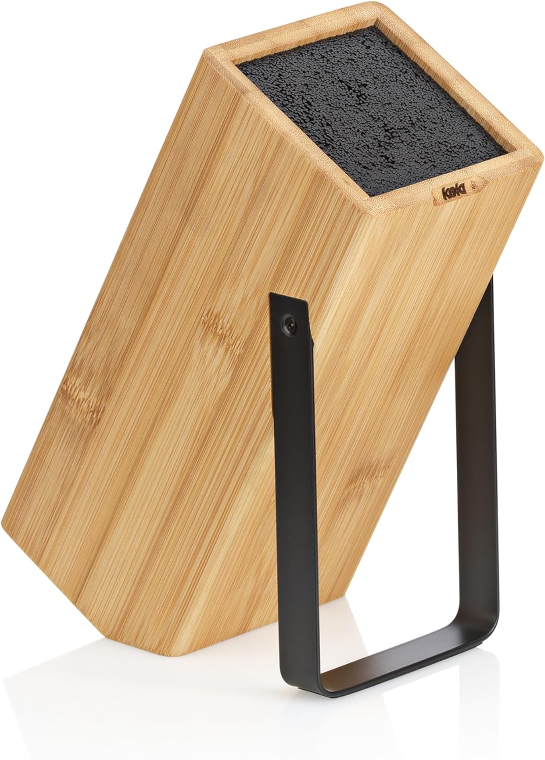 kela Messerblock ohne Messer KIRIL, Bambusholz Messerhalter mit Borsteneinsatz, Metallaufsteller sch