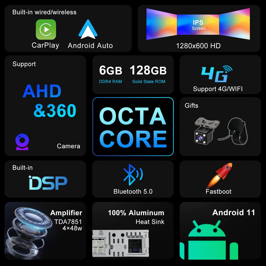 [6GB+128GB] Android 14 2 Din Autoradio für Chevrolet Cruze(2006-2015)-[Integriertes CarPlay/Android