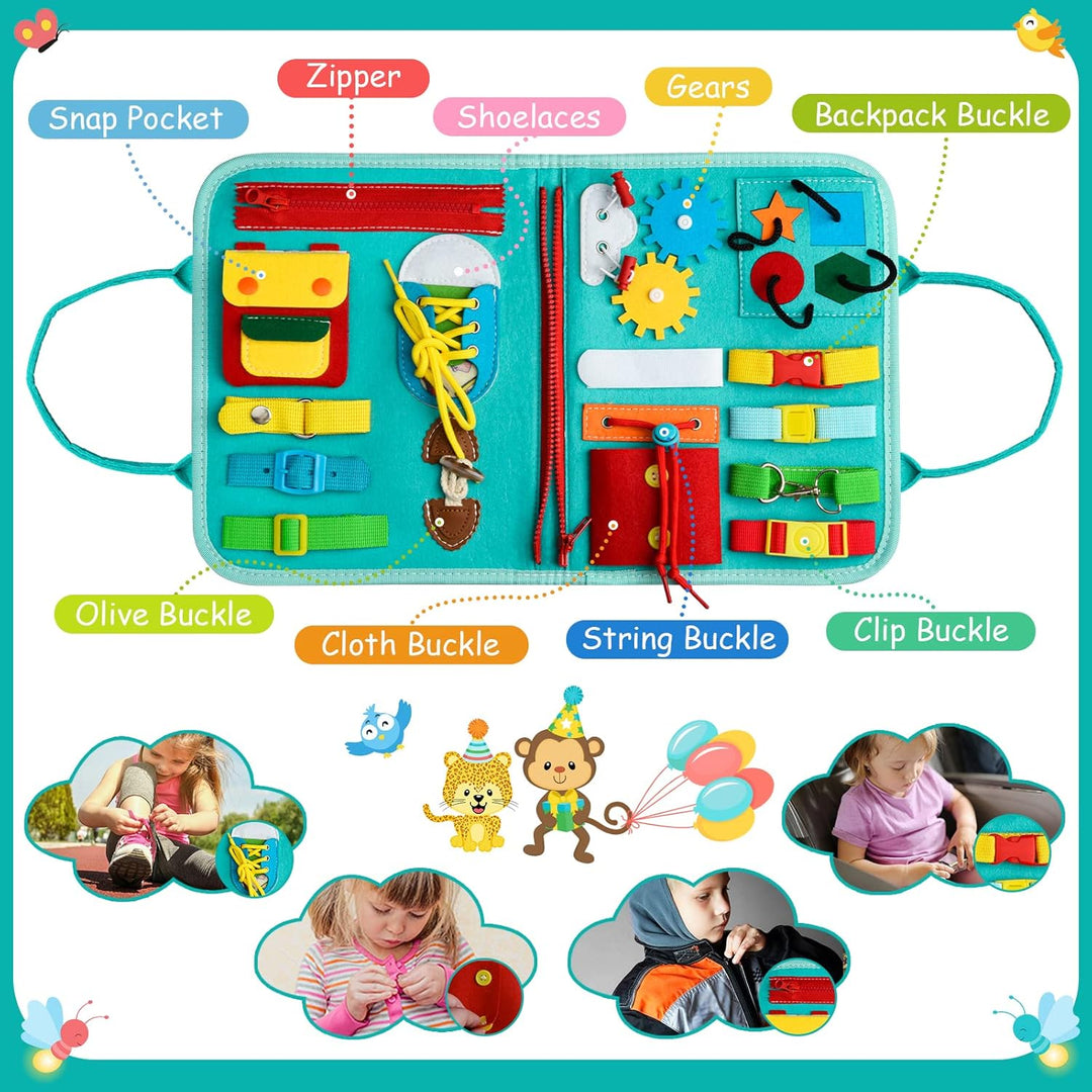 Achiyway Busy Board für Kinder - Activity Board Montessori Spielzeug ab 1 2 3 4 5 Jahre, Motorik Ler