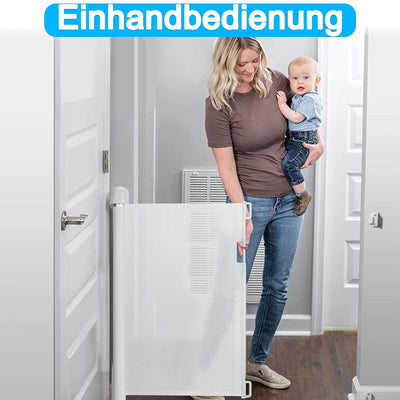 Froadp PVC Türschutzgitter, Ausziehbar Baby Treppengitter für Kinder und Haustiere, Einziehbares Tre