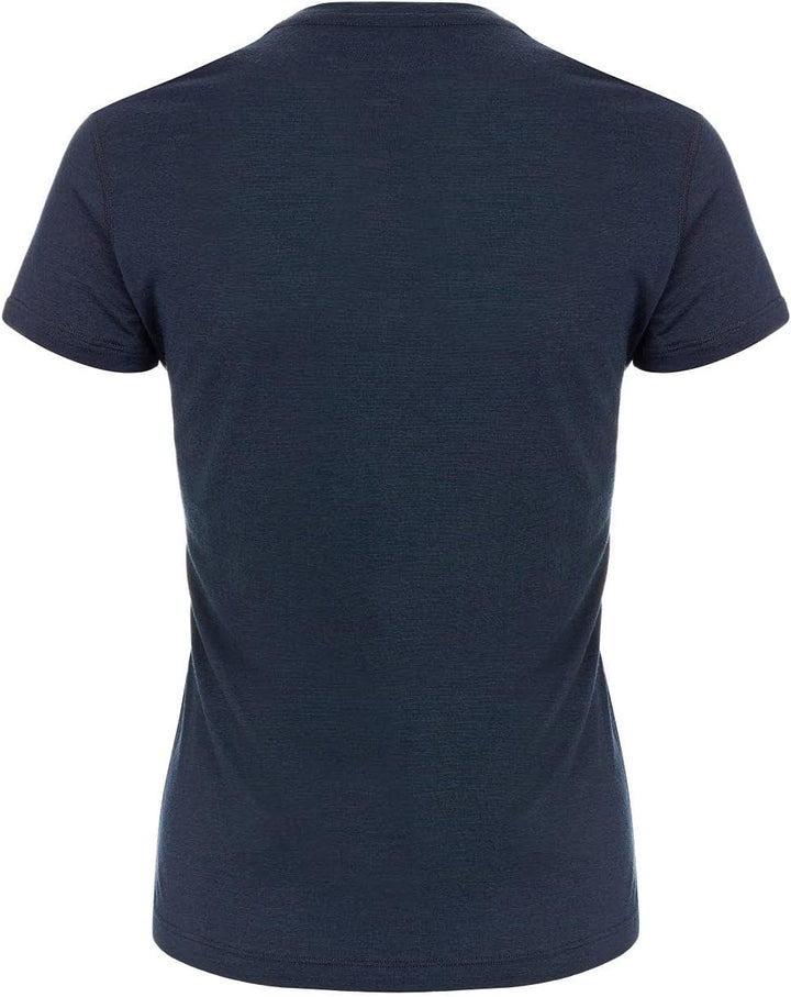 super.natural Dünnes Damen Kurzarm T-Shirt, Mit Merinowolle, W BASE TEE 140 Nachtblau XL, Nachtblau