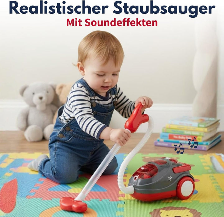 Dirt Devil Spielzeug Staubsauger mit Schlauch und Soundeffekten - Kinderstaubsauger mit Wirbelnden P