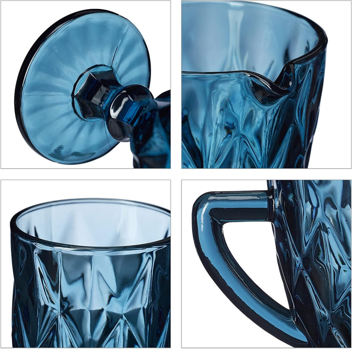 Relaxdays Gläser Set, 7-teilig, Krug, Eisbecher, Sektglas, je 2 Trinkgläser &amp; Weingläser, Gläser spü