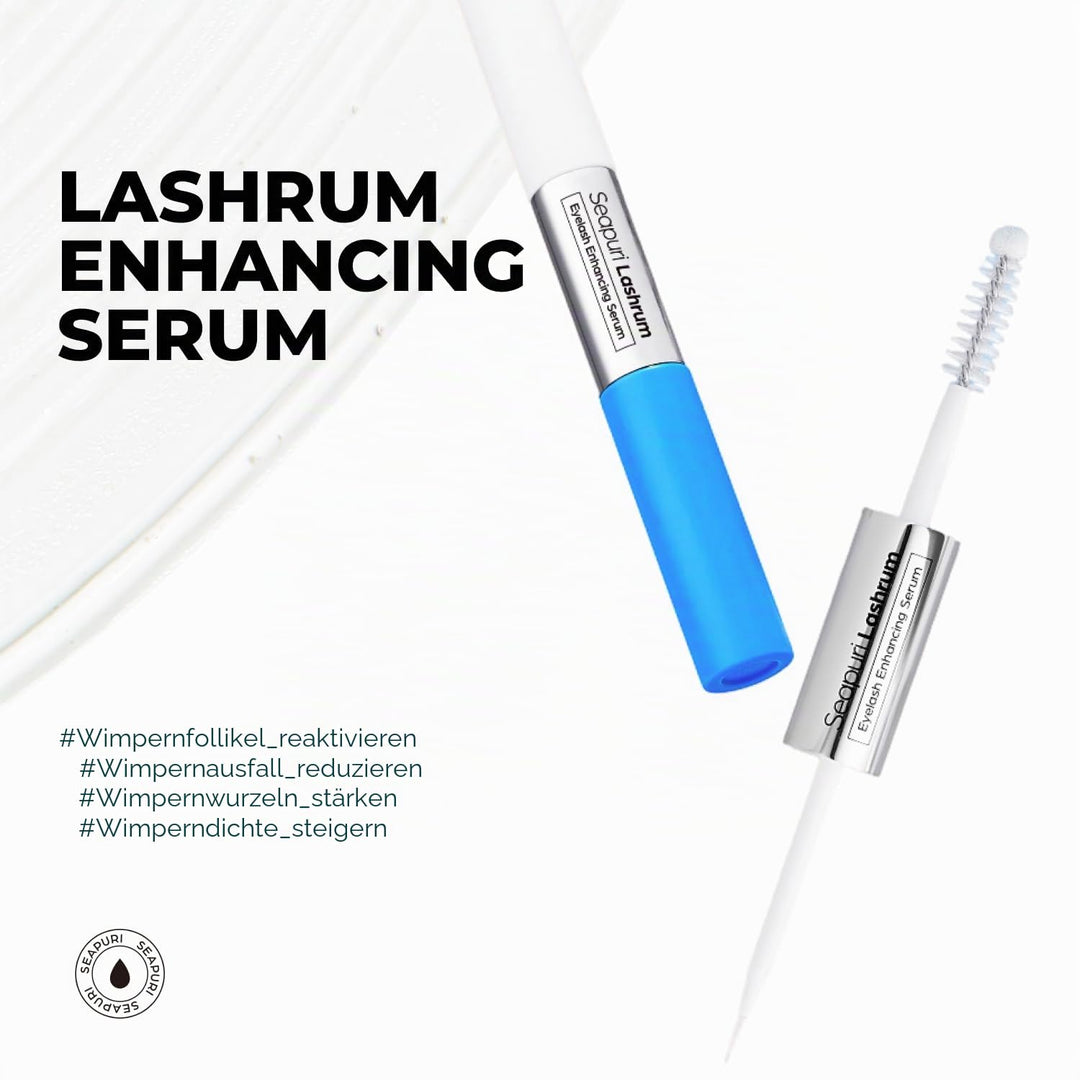 Seapuri Lashrum Wimpernverstärkungsserum | Wimpernwachstumsserum mit Koffein, Peptiden und Biotin |