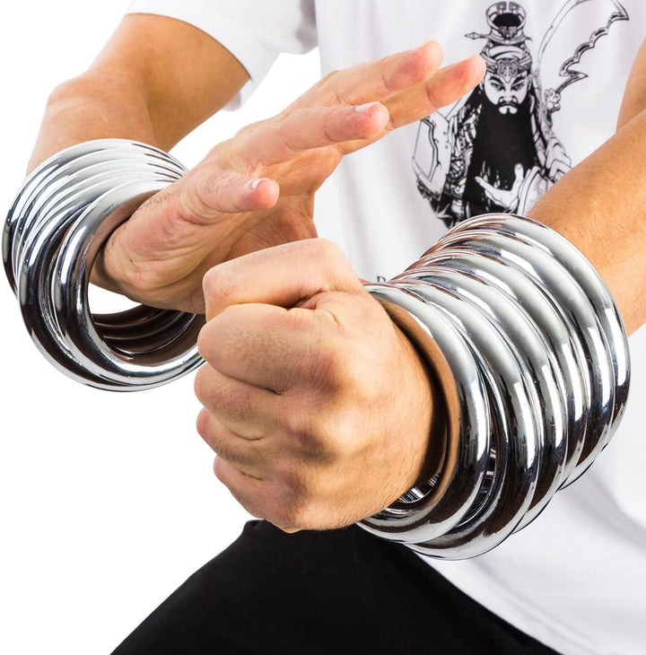 wu designs Eisenringe (Paar) verchromt für Hung Gar Kung Fu und Gewichtstraining L (Innendurchmesser