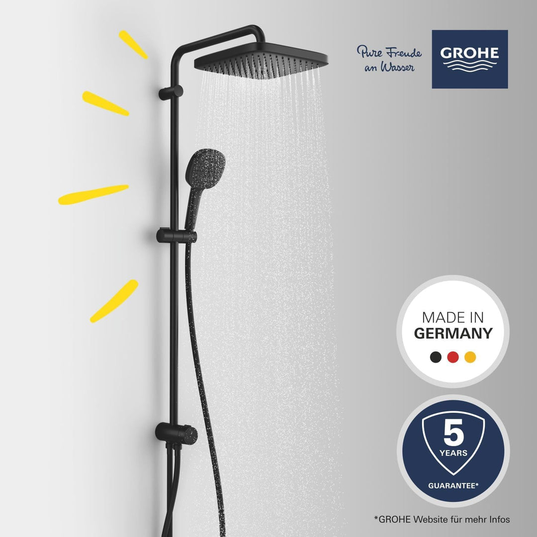 GROHE Vitalio 250, Duschset ohne Armatur, wassersparend, 8l pro Min (Regendusche für vorhandene Dusc