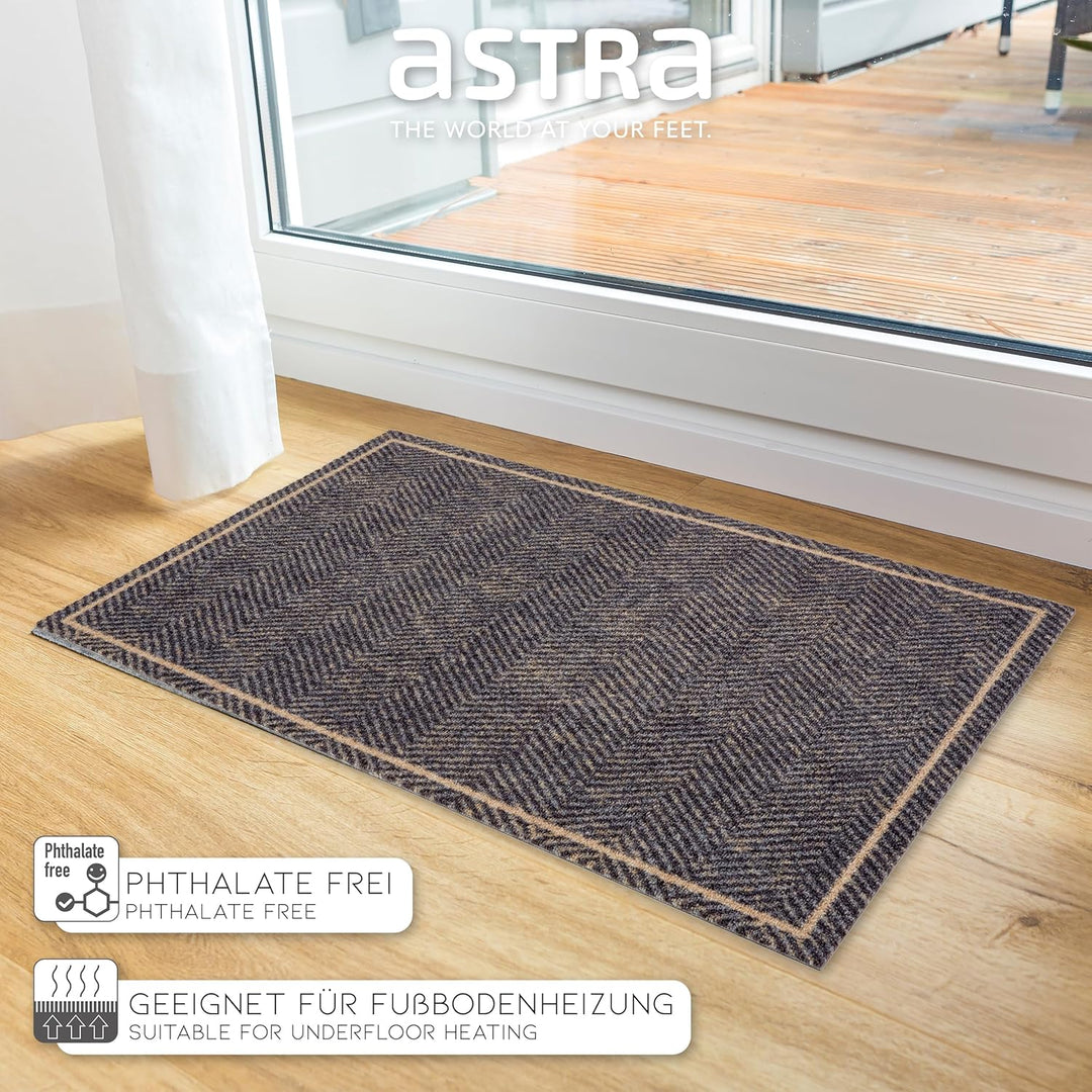 Astra rutschfeste Sauberlaufmatte innen - Fischgrät Welcome 66 x 110 cm - Wohnraum Fussmatte Design