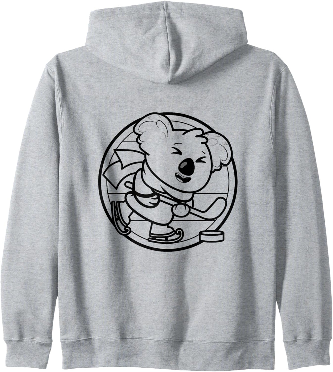Eishockey Kinder Koala I Ausmalen Bemalen Zeichnen Kapuzenjacke