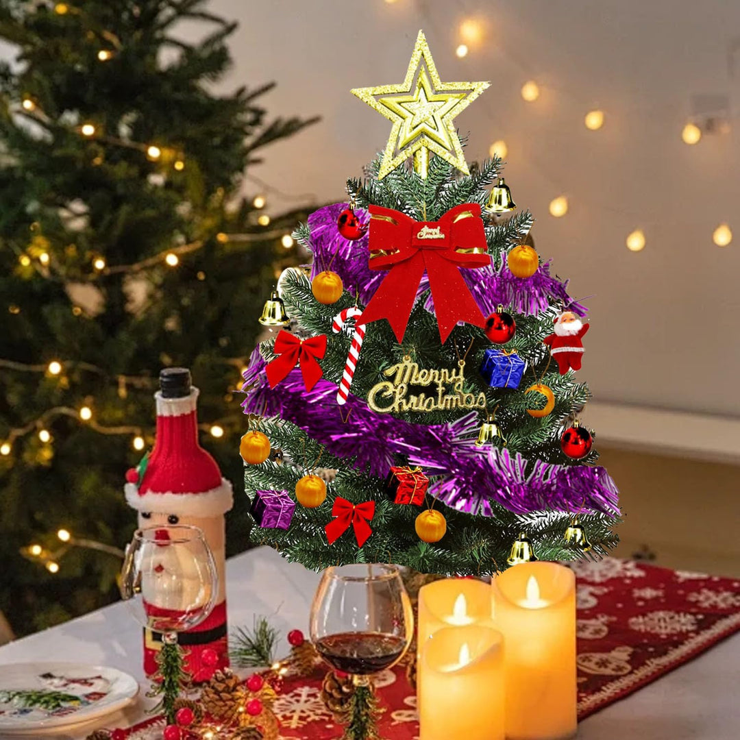 Mini Weihnachtsbaum 60cm, Künstlicher Weihnachtsbaum klein, Mini Weihnachtsbaum mit Weihnachtskugel