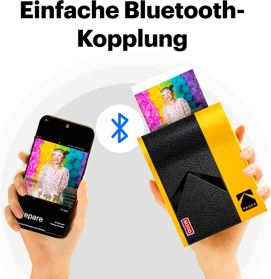 KODAK Mini 3 ERA 4PASS Mobiler Fotodrucker (7,6x7,6cm) (Schwarz, Fotodrucker + 8 Blatts) Mini 3 Foto