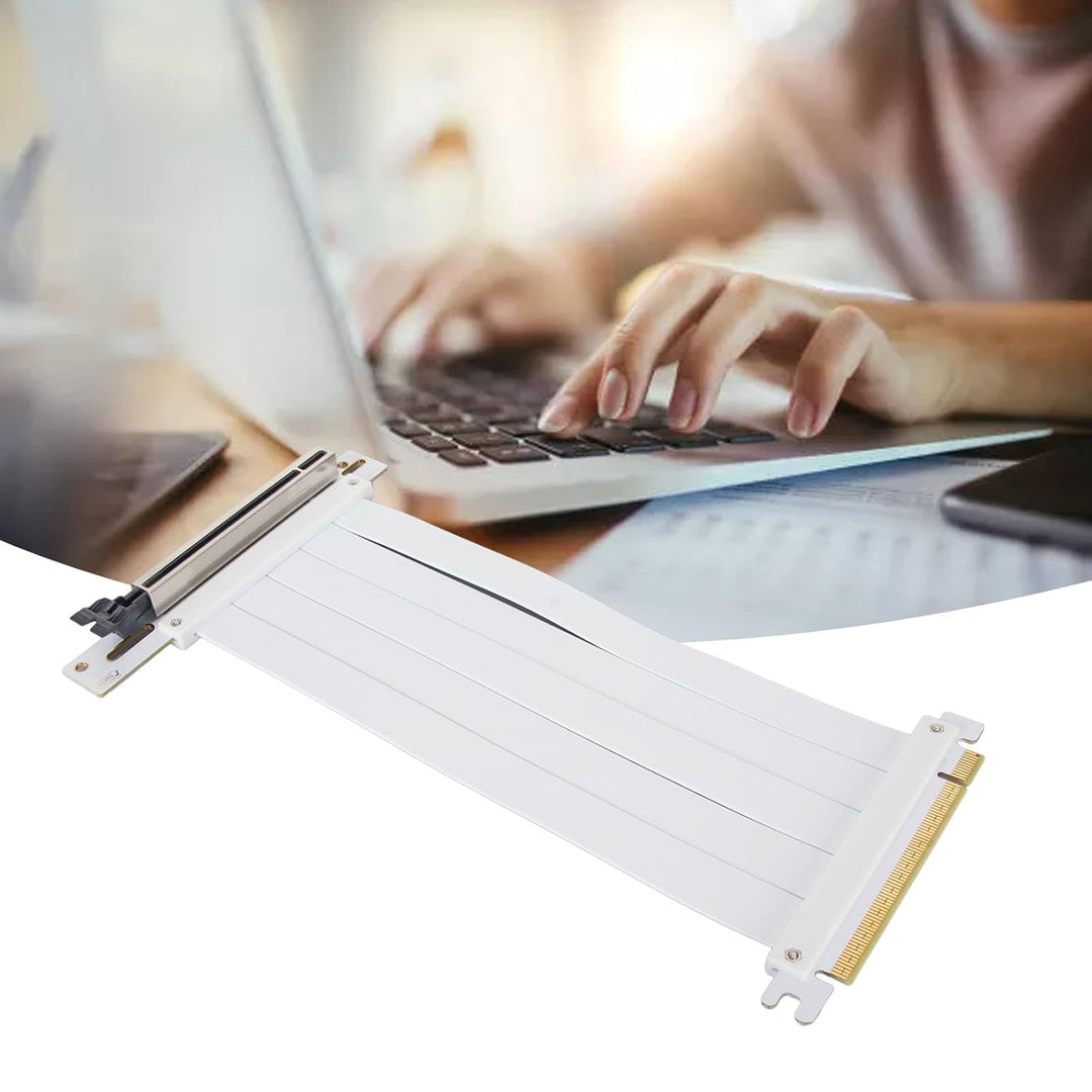 ASHATA Flexibles GPU-Riser-Kabel, PCIE 4.0 (Weiss) 20 cm Weiss, 20 cm Weiss