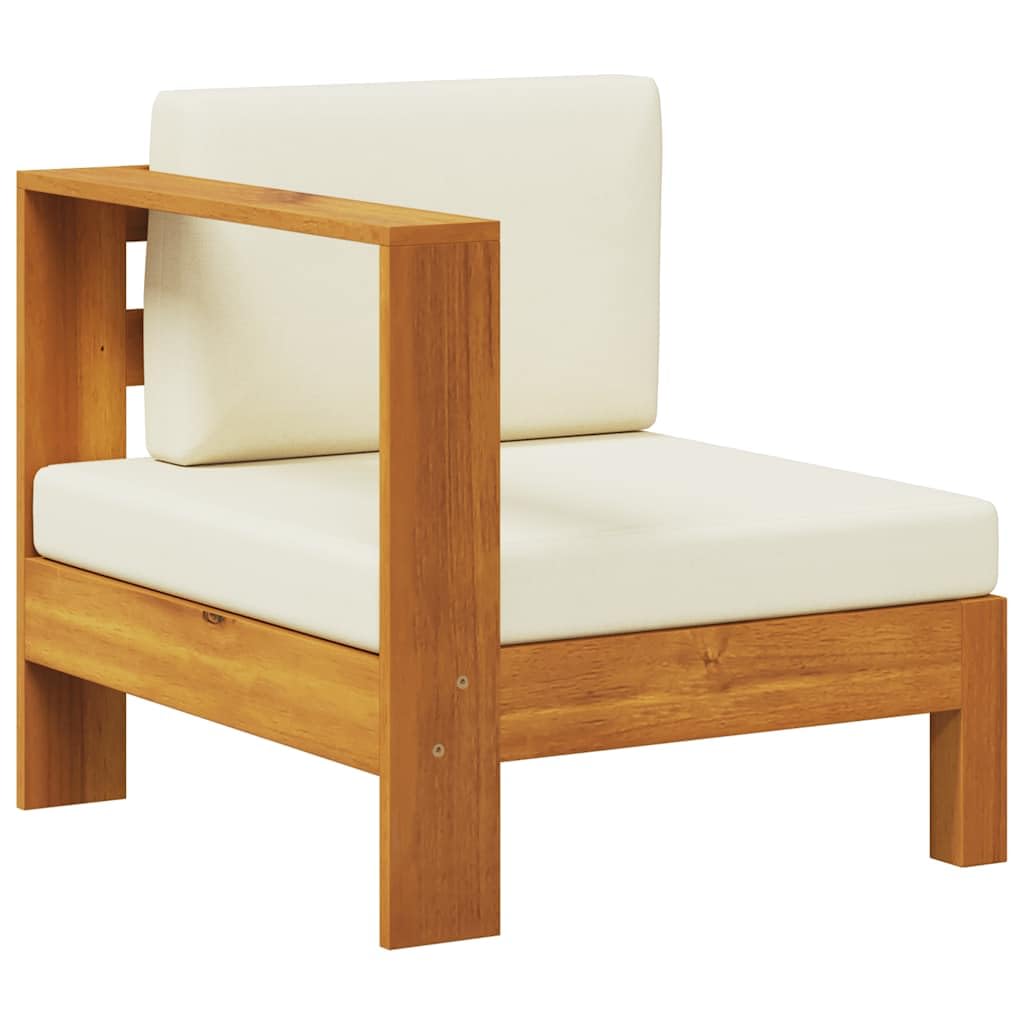 vidaXL Akazienholz Massiv Mittelsofa mit 1 Armlehne Sofa Lounge Gartensofa Einzelsofa Gartenmöbel Ga