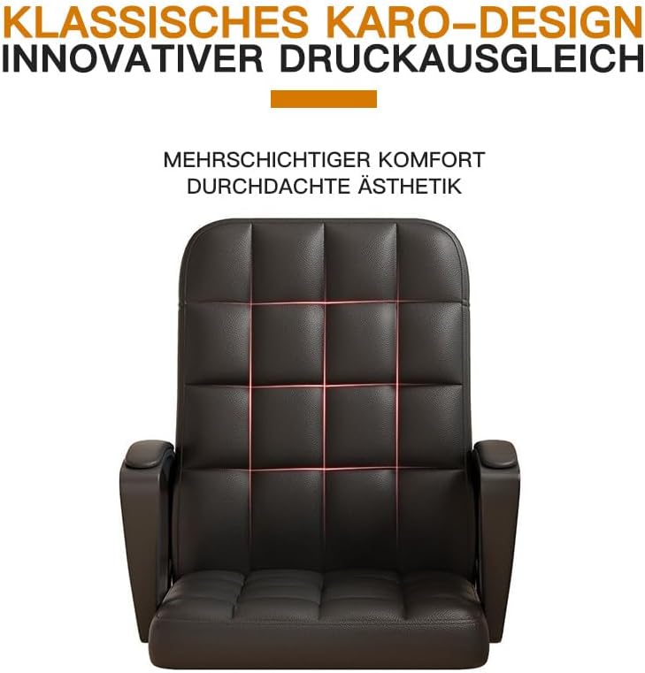 Leder Ergonomische Schreibtischstuhl-Bürostuhl, 360 ° Schwenk Mit Hoher Dichte, Höhepunkt, Höhe Eins