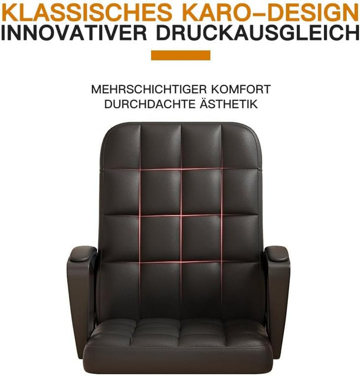Leder Ergonomische Schreibtischstuhl-Bürostuhl, 360 ° Schwenk Mit Hoher Dichte, Höhepunkt, Höhe Eins