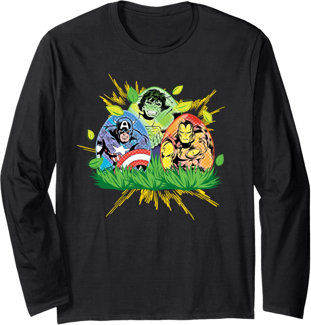 Marvel Avengers Captain America Hulk Iron Man Easter Langarmshirt