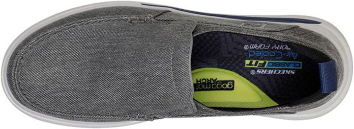 Skechers Herren Bewährt EverFlacher Slipper 41 EU Charcoal Washed Canvas, 41 EU Charcoal Washed Canv